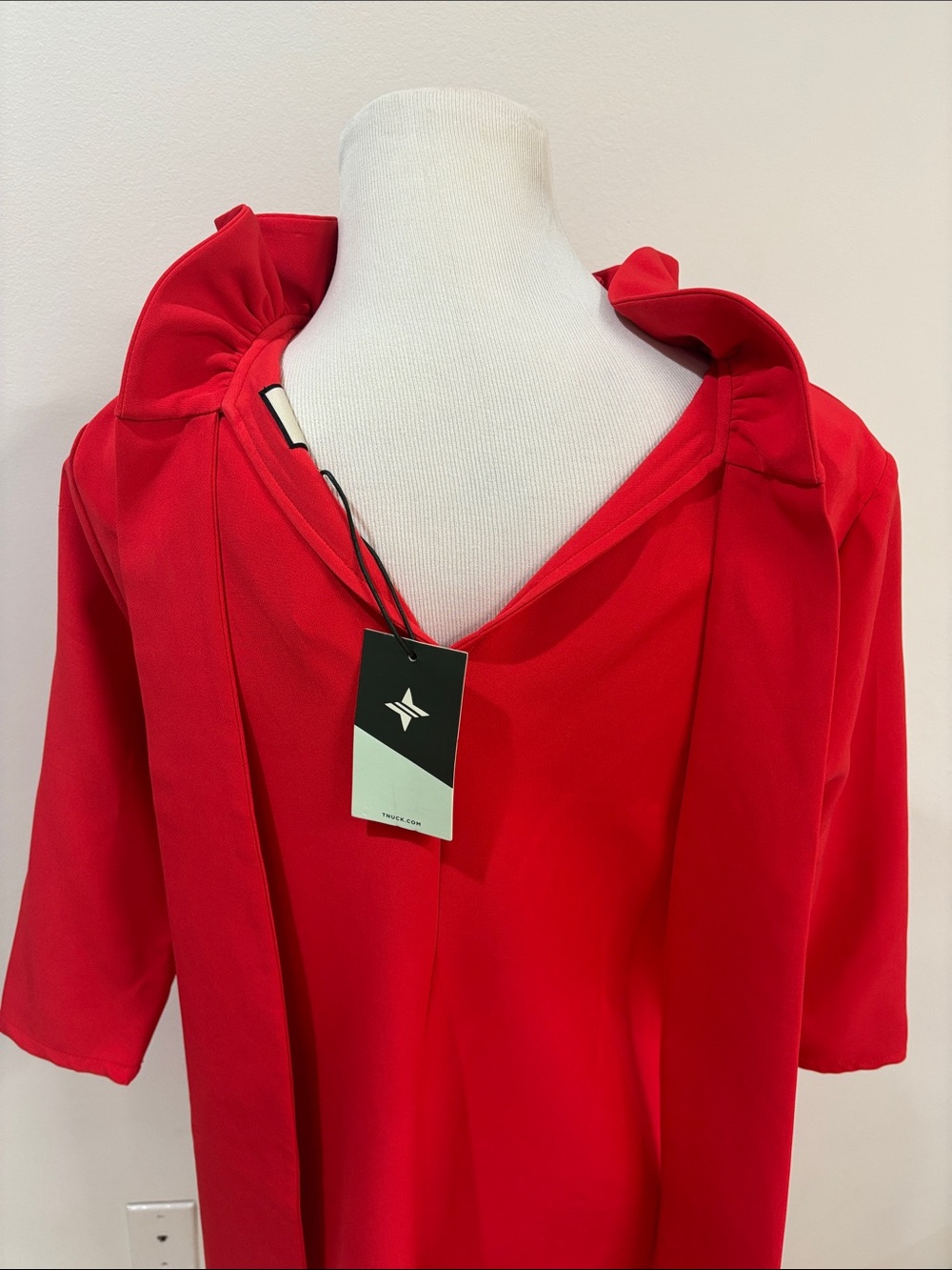 Tuckernuck Red Ruffle-Neck Mini Dress - Picture 4 of 11